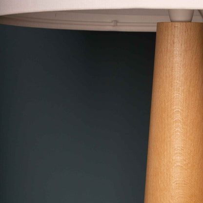 NordicGlow - Minimalistisk Träbordslampa med Tygtopp för Vardagsrum och Sovrum