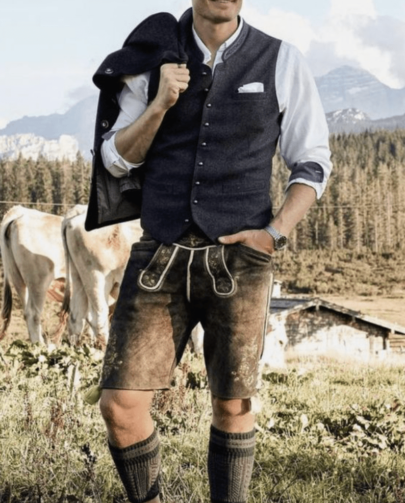 TRADITIONWEAR – Herrens syntetisk läderbyxa med traditionell design