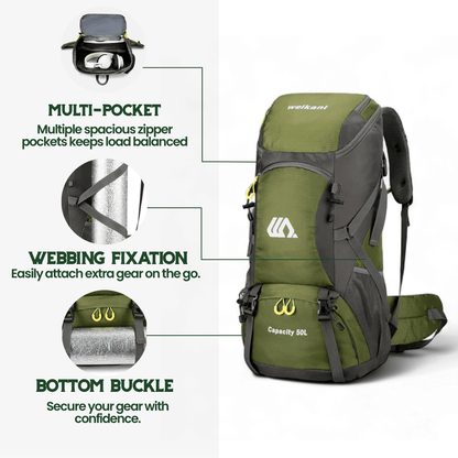 TRAILPRO 50L – Vandringsryggsäck med andningsbar rygg &amp; smart förvaring
