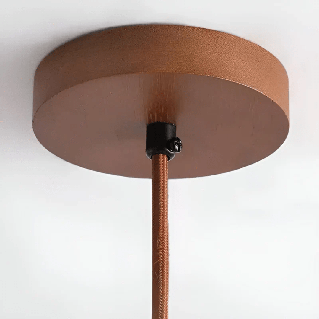 TranquilHalo - LED-retro-taklampa i sten och trä