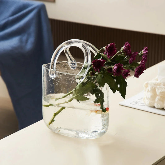 Transparent Pastell Handväska Form Vas - Glas Modern Dekor
