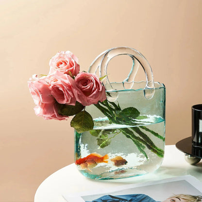 Transparent Pastell Handväska Form Vas - Glas Modern Dekor
