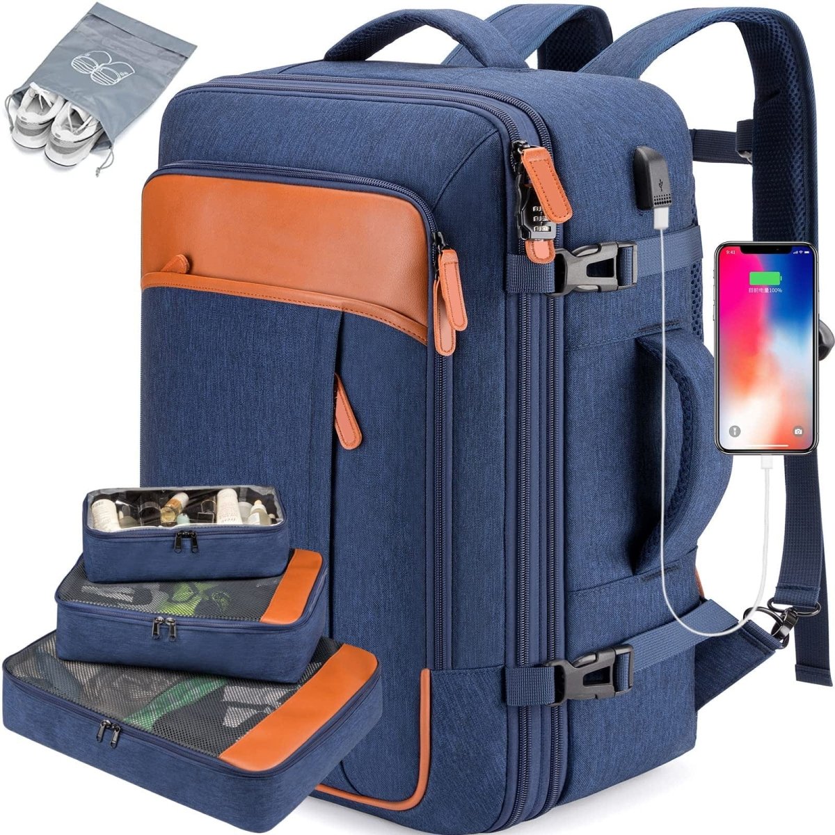 Travel Lite Pack - Kompakt rese ryggsäck med skofack och USB-port