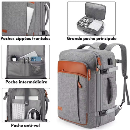 Travel Lite Pack - Kompakt rese ryggsäck med skofack och USB-port