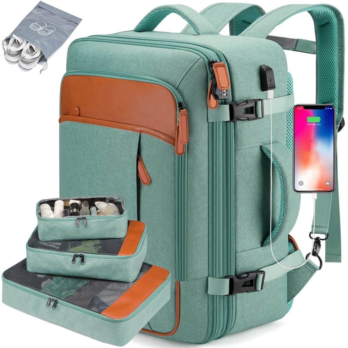 Travel Lite Pack - Kompakt rese ryggsäck med skofack och USB-port