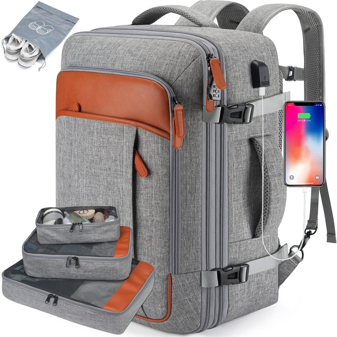 Travel Lite Pack - Kompakt rese ryggsäck med skofack och USB-port