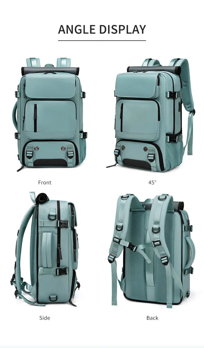 TRAVELMAX Pack - Vattentät resväska med USB-port, skofack och anti-tjuv ficka