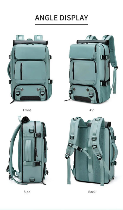 TRAVELMAX Pack - Vattentät resväska med USB-port, skofack och anti-tjuv ficka