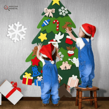 TreeJoy Craft Julgran - Kreativ DIY Filzkaramell för barn med 25 dekorationer