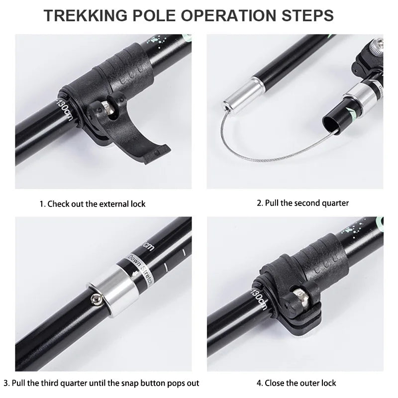 TREKLIGHT POLER – Ultralätta hopfällbara vandringsstavar för vandring och camping