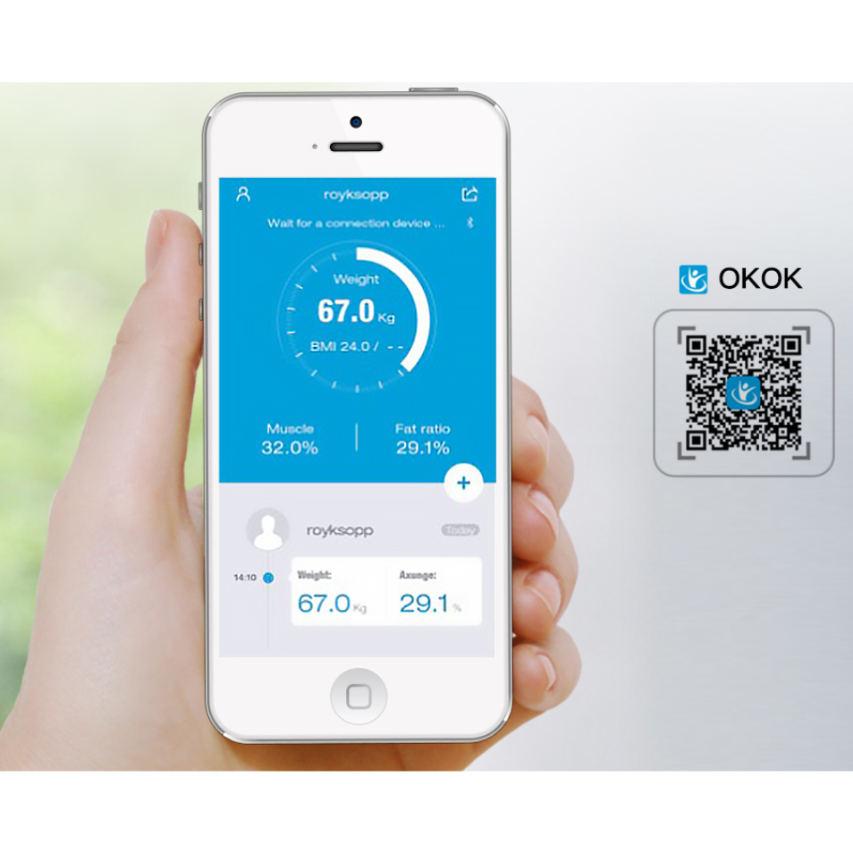 Smart Body Analysis Scale – Mät vikt, muskelmassa, kroppsfettprocent och mer