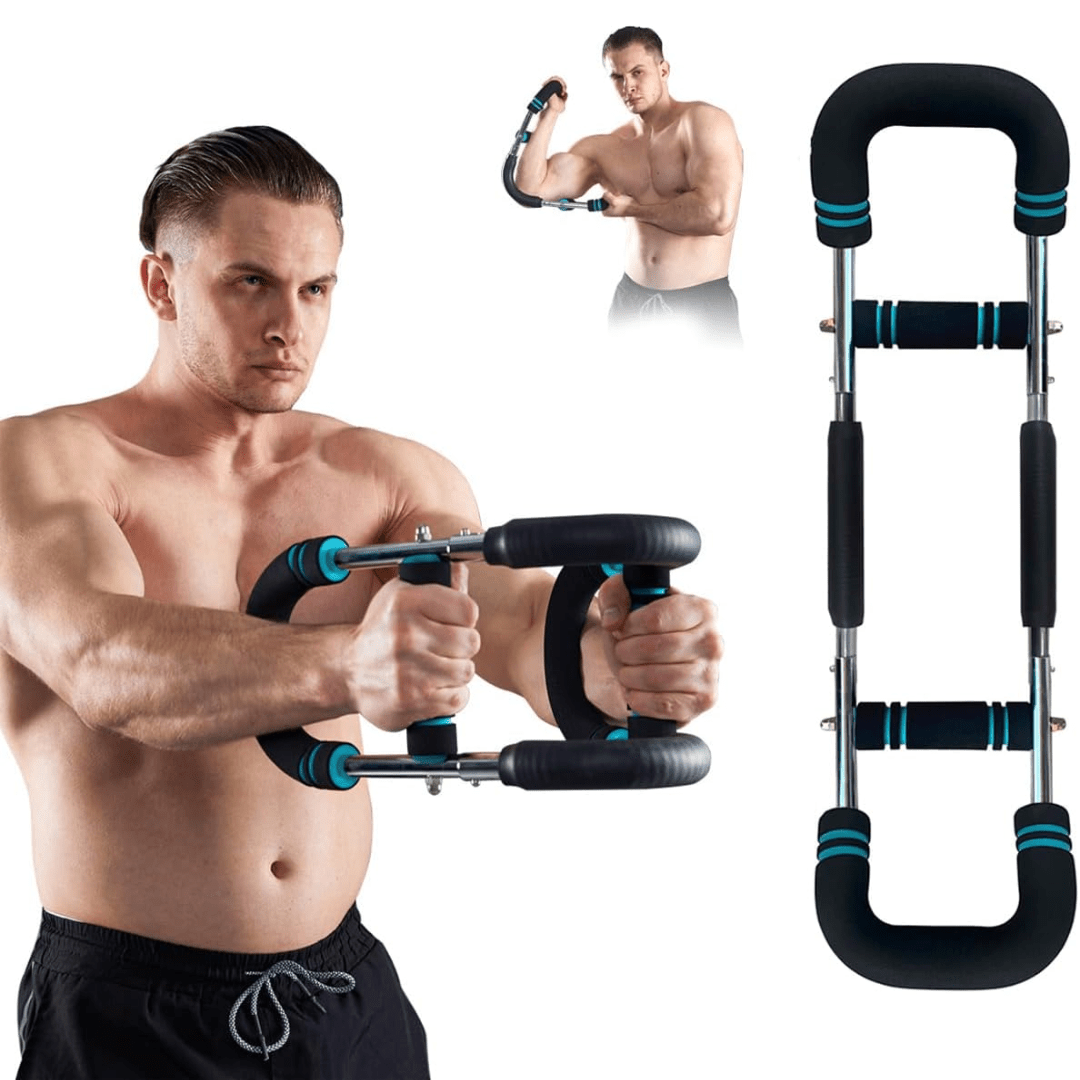 TwisterFlex justerbar Power Twister - stärka underarmar, triceps och bröst - hållbar, bärbar styrketräningsstång - justerbart motstånd