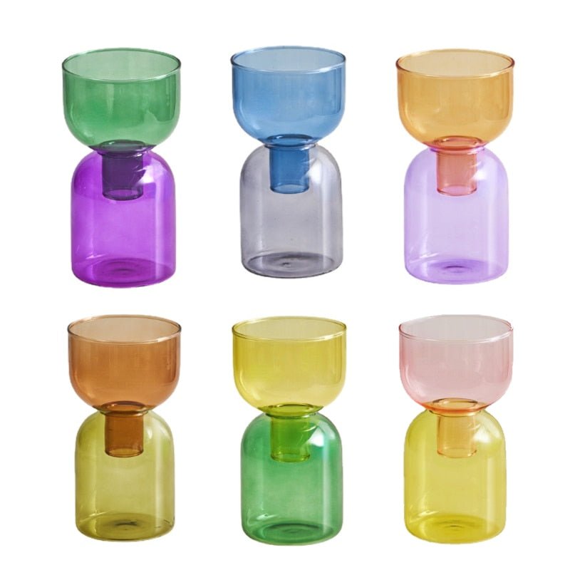 Tvådelat Mini Bud Vase Terrarium Set - Glas Modern Design