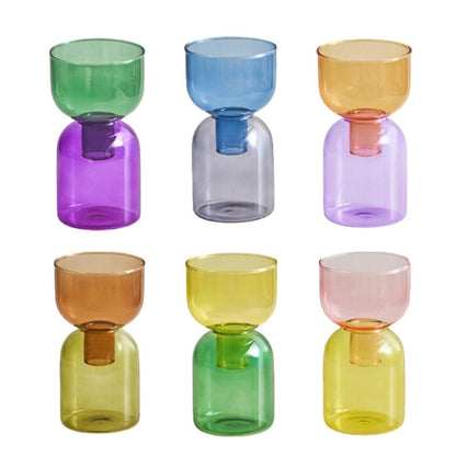 Tvådelat Mini Bud Vase Terrarium Set - Glas Modern Design