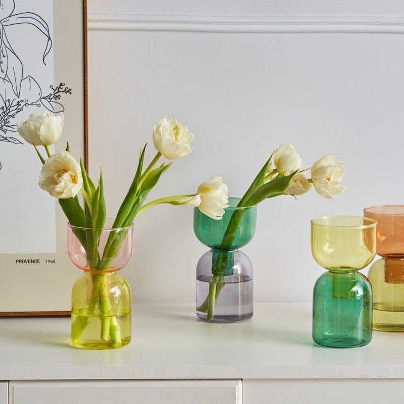 Tvådelat Mini Bud Vase Terrarium Set - Glas Modern Design