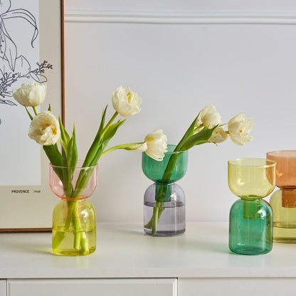 Tvådelat Mini Bud Vase Terrarium Set - Glas Modern Design