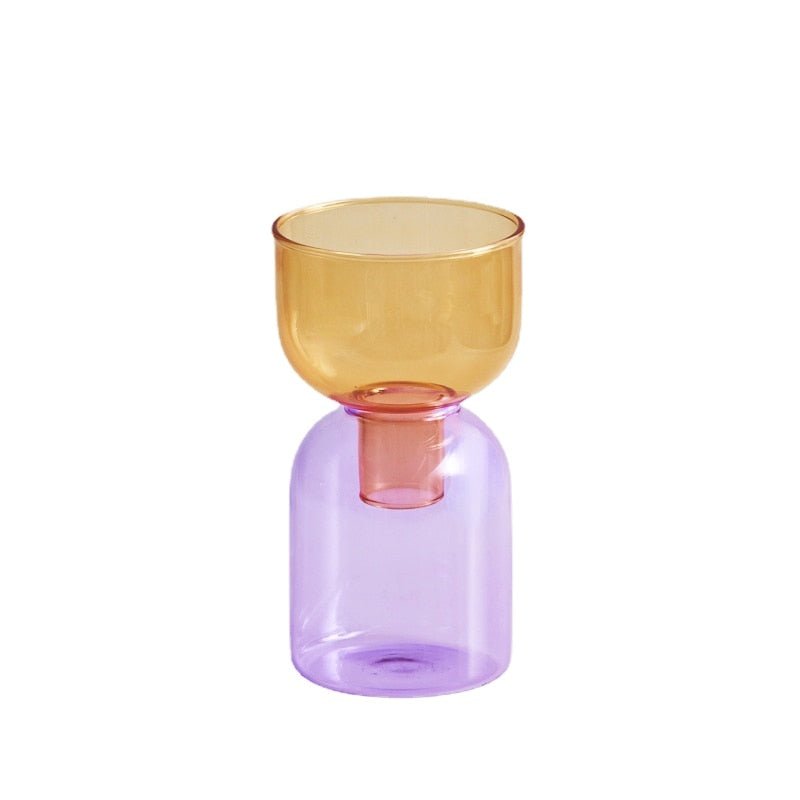 Tvådelat Mini Bud Vase Terrarium Set - Glas Modern Design