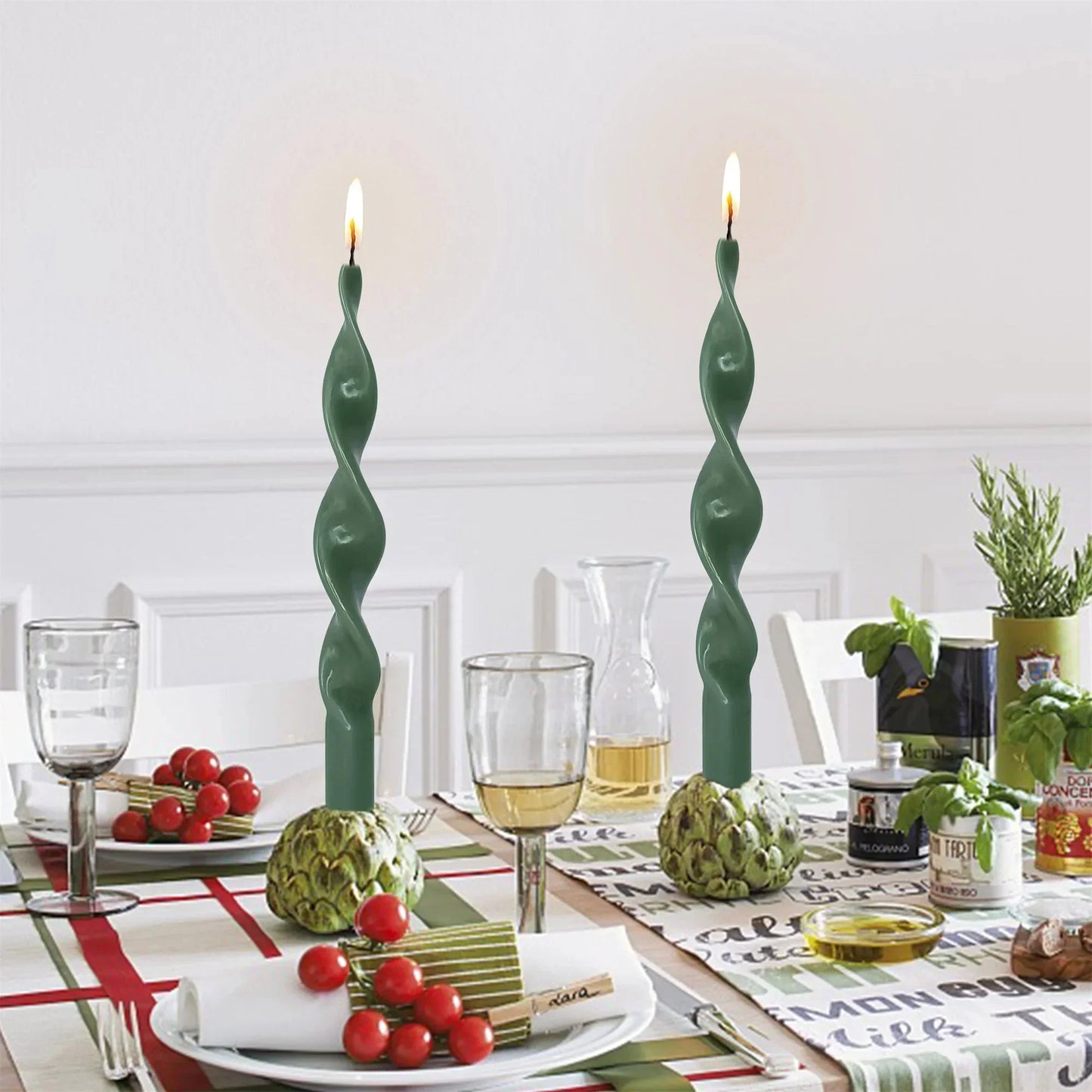 Tvådelat vridet taperad ljusstake-set