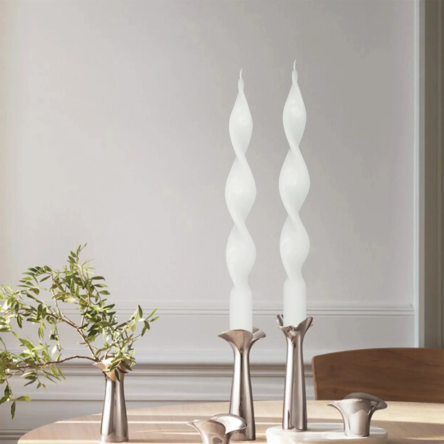 Tvådelat vridet taperad ljusstake-set