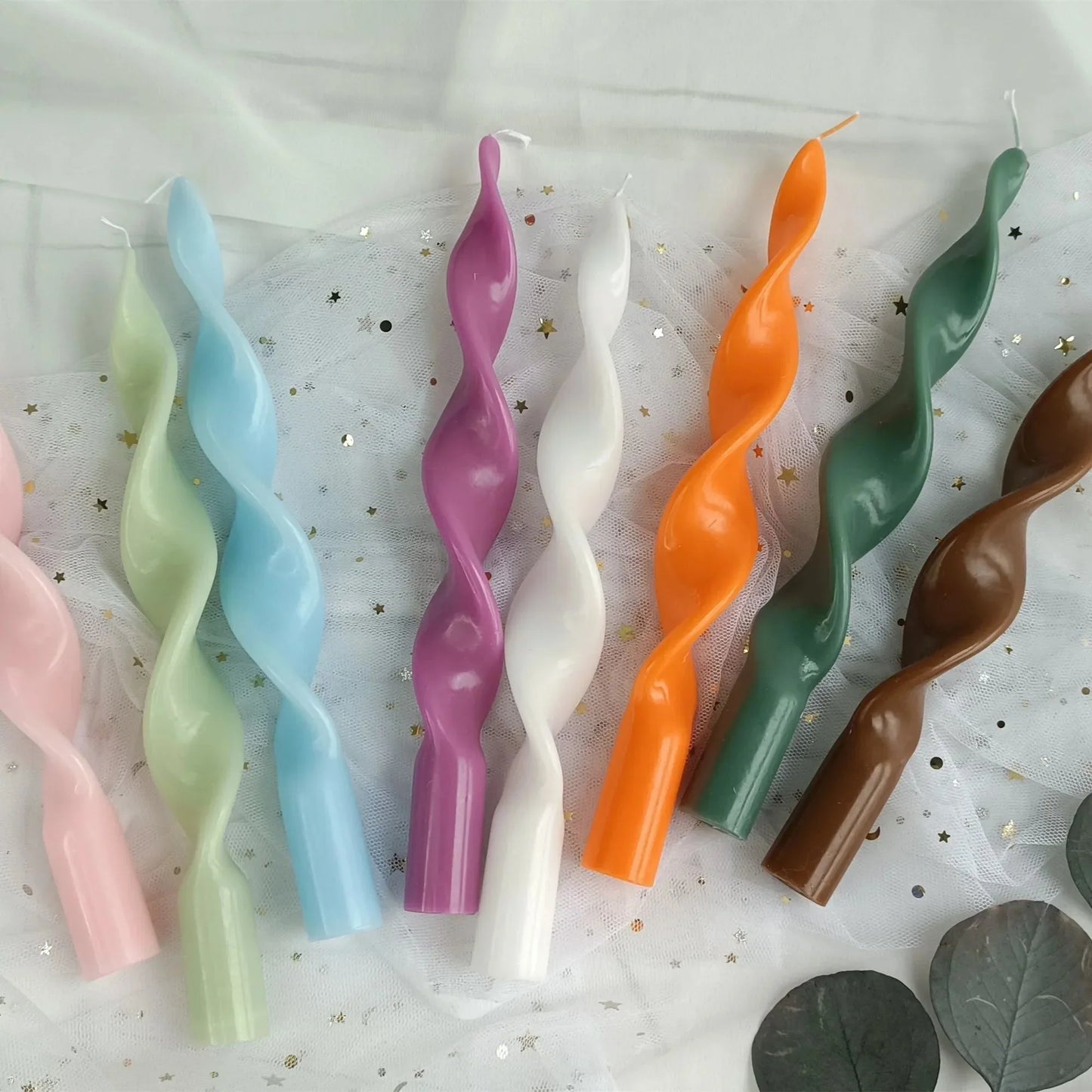 Tvådelat vridet taperad ljusstake-set