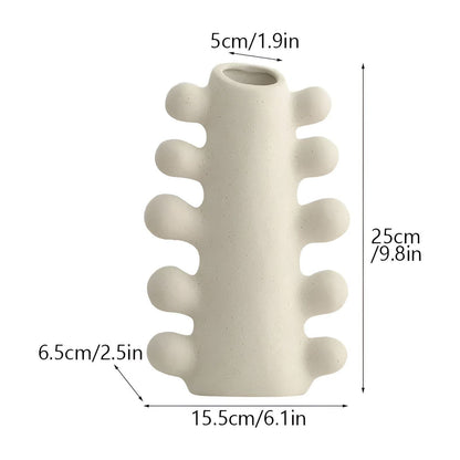 NordicBloom Vase - Minimalistisk Oglaserad Keramik Vaso i Nordisk Design