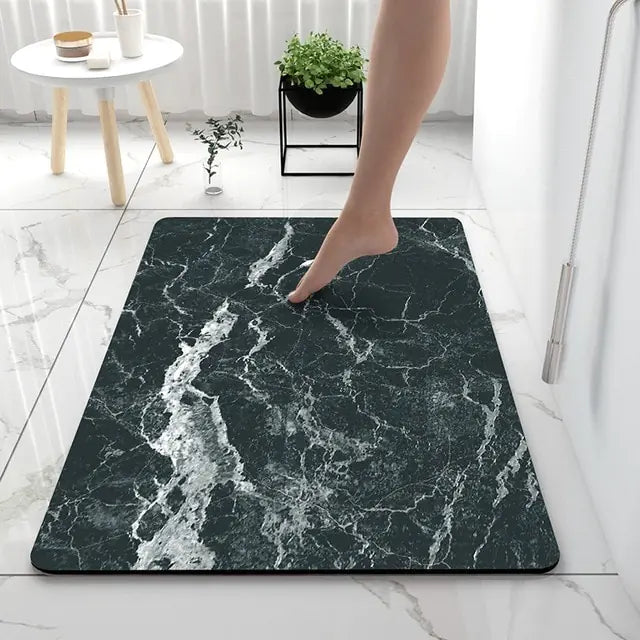 AquaArt Luxe Badmatta | Konstnärlig Design | Mjuk Absorberande Halkfri Mikrofiber | Tegel för Tegel