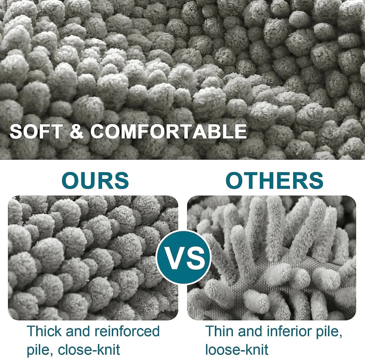 Ultrasofta badmattor – Mjuk mikrofiber-badmattor med halkfritt design
