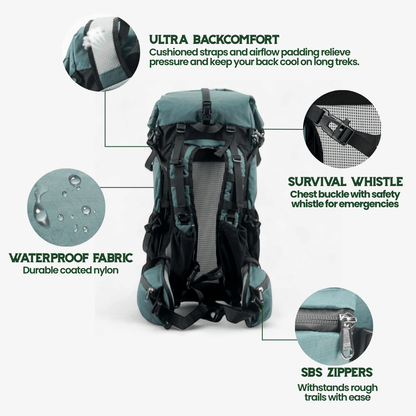 ULTREA 50L – Ultralätt Expandable Adventure Backpack för Vandring &amp; Resa