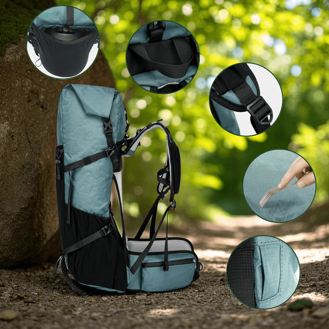 ULTREA 50L – Ultralätt Expandable Adventure Backpack för Vandring &amp; Resa