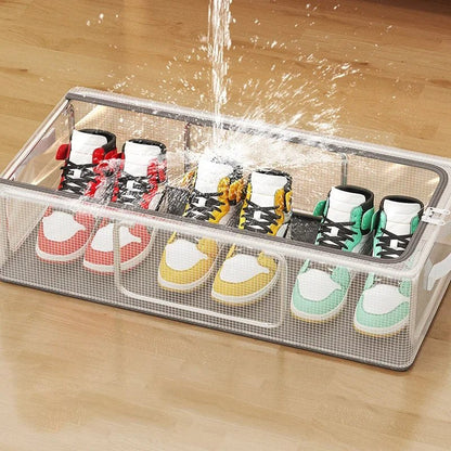 Untox ClearBox - stapelbar skokartong med ventilation, vattentät skydd och klart display