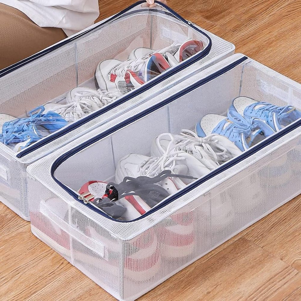 Untox ClearBox - stapelbar skokartong med ventilation, vattentät skydd och klart display
