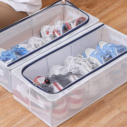 Untox ClearBox - stapelbar skokartong med ventilation, vattentät skydd och klart display