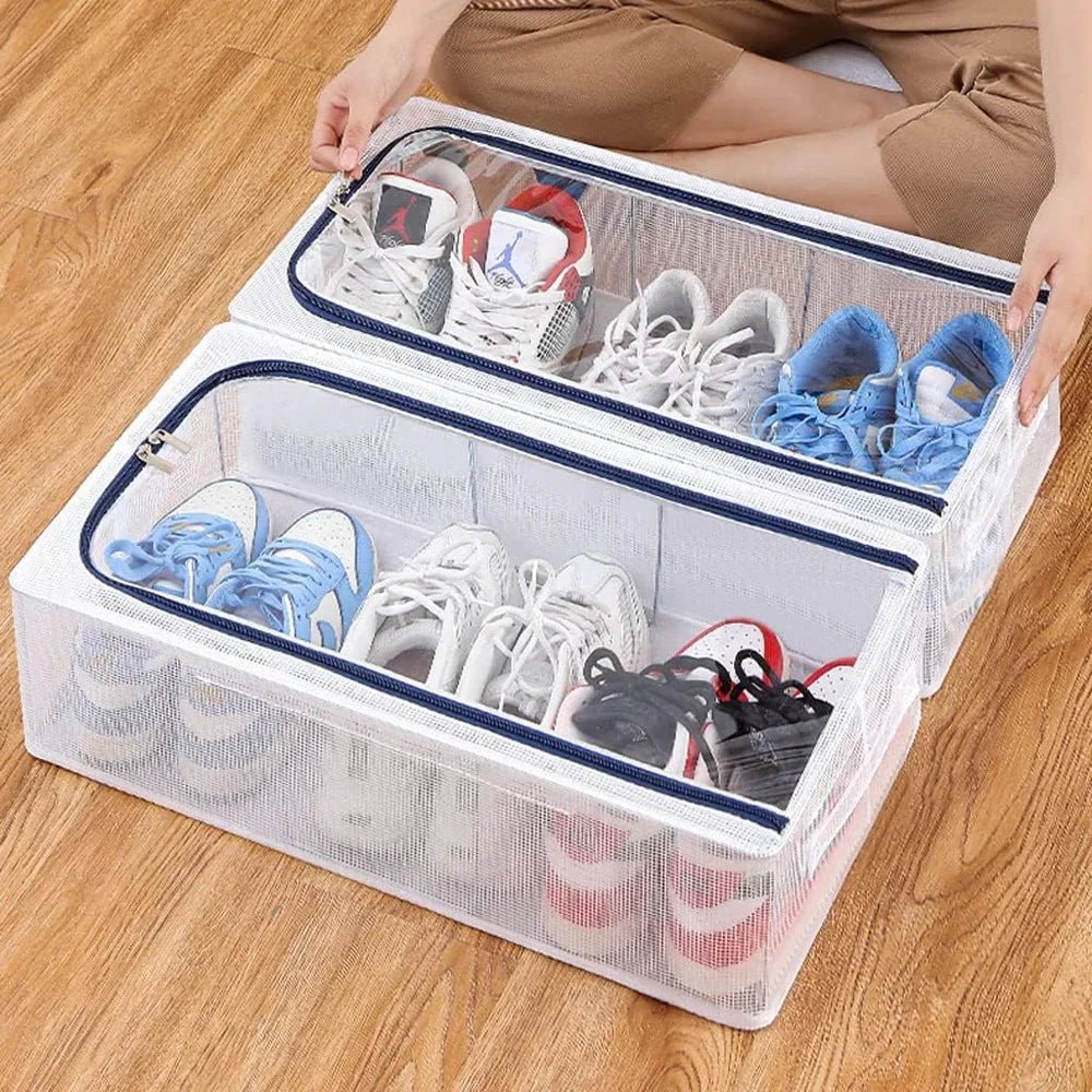 Untox ClearBox - stapelbar skokartong med ventilation, vattentät skydd och klart display