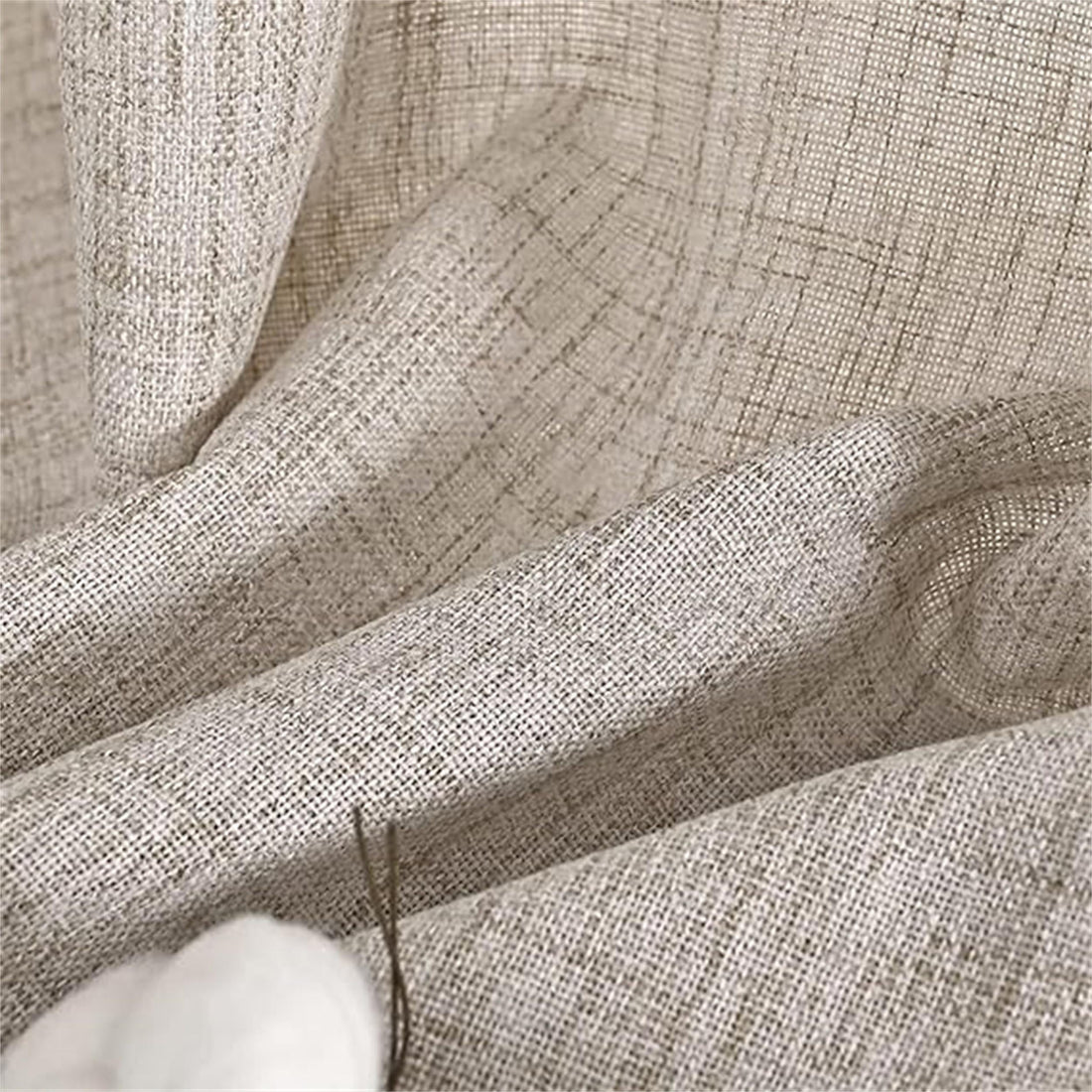 Japansk stil linne lyx gardiner med ögla design