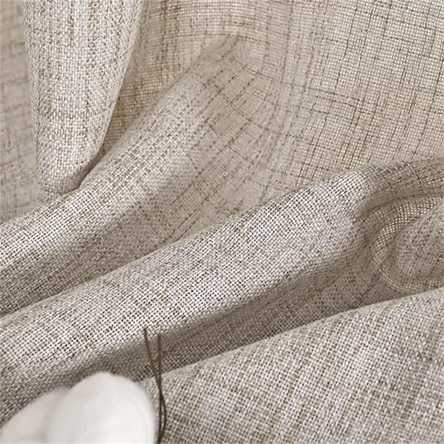 Japansk stil linne lyx gardiner med ögla design