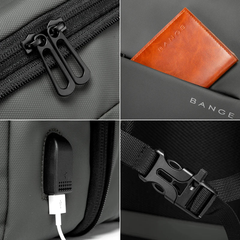 URBANFORM Business-ryggsäck - utbyggbar, vattentät, USB-laddningsport &amp; 17,3&quot; laptopfack