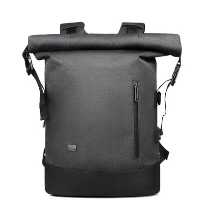 URBANTRAIL Rolltop-ryggsäck - utvidgbar och vattentät rese-ryggsäck med USB-port och laptopfack
