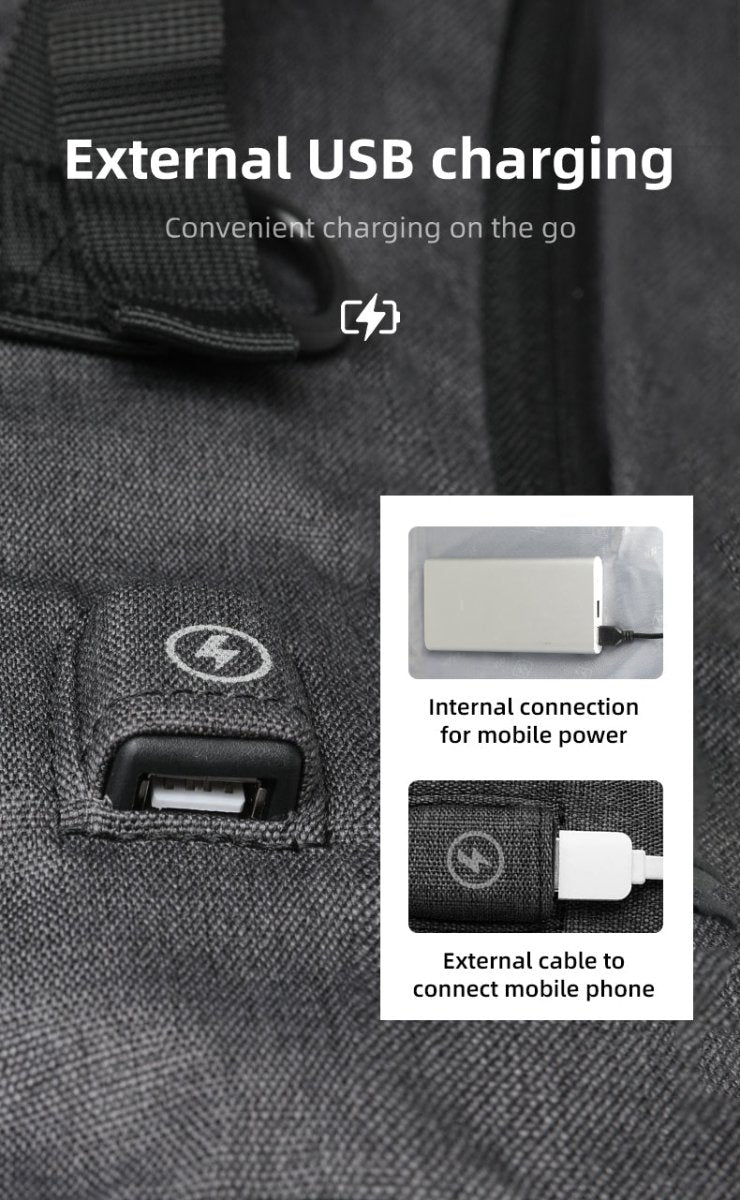 URBANTRAIL Rolltop-ryggsäck - utvidgbar och vattentät rese-ryggsäck med USB-port och laptopfack