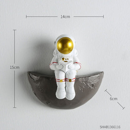 Astronaut På Månen Dekorativ Konstverk Unik Hem Accent