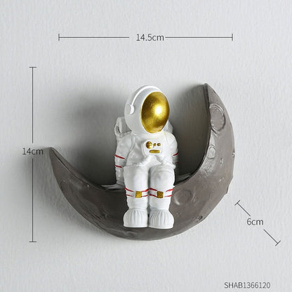 Astronaut På Månen Dekorativ Konstverk Unik Hem Accent