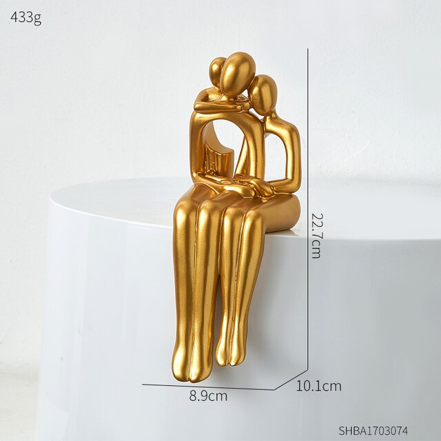 Carvallo – Elegant Abstract Konstverk med Gyllene Detaljer