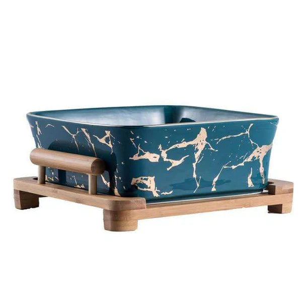 Carvallo – Modern serveringsskål med træbotten för elegant bordsuppställning