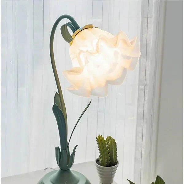 Klassisk Vintage Justerbar Blomsterbordslampa – Stilfull och Funktionell Ljus