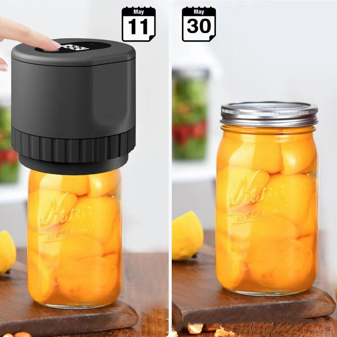 VacuumSeal Vakuummaschine – Tragbarer Lebensmittelerhalter mit USB-aufladbarer Vakuumkraft für Gläser, Flaschen &amp; Behälter