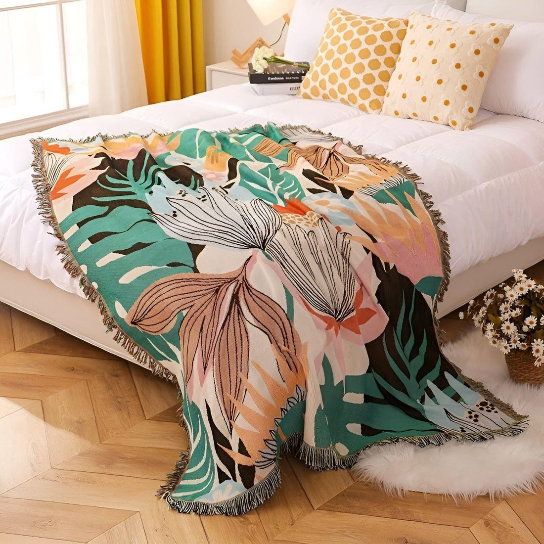 LeopardLuxe Blanket - Multifunktionell Leopard-överdragsteck med Cobertor-puffar
