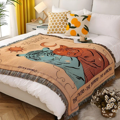 LeopardLuxe Blanket - Multifunktionell Leopard-överdragsteck med Cobertor-puffar