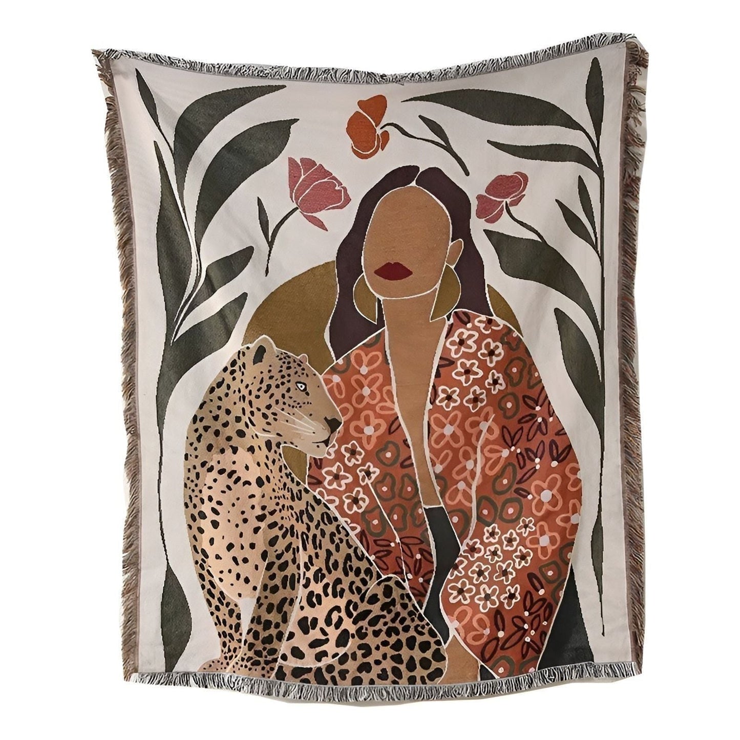 LeopardLuxe Blanket - Multifunktionell Leopard-överdragsteck med Cobertor-puffar