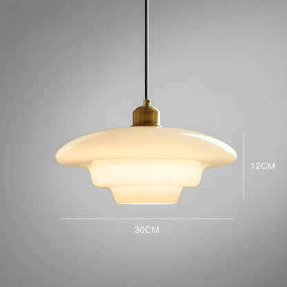 AuraBeam Light – Minimalistisk elfenbensfärgad LED-hänglampa i glas