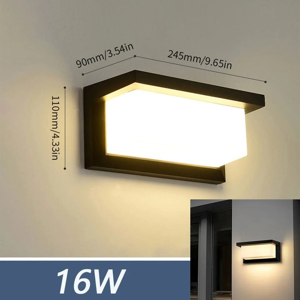 LED Vägglampa med Rörelsesensor, Modern ABS Vattentät Design