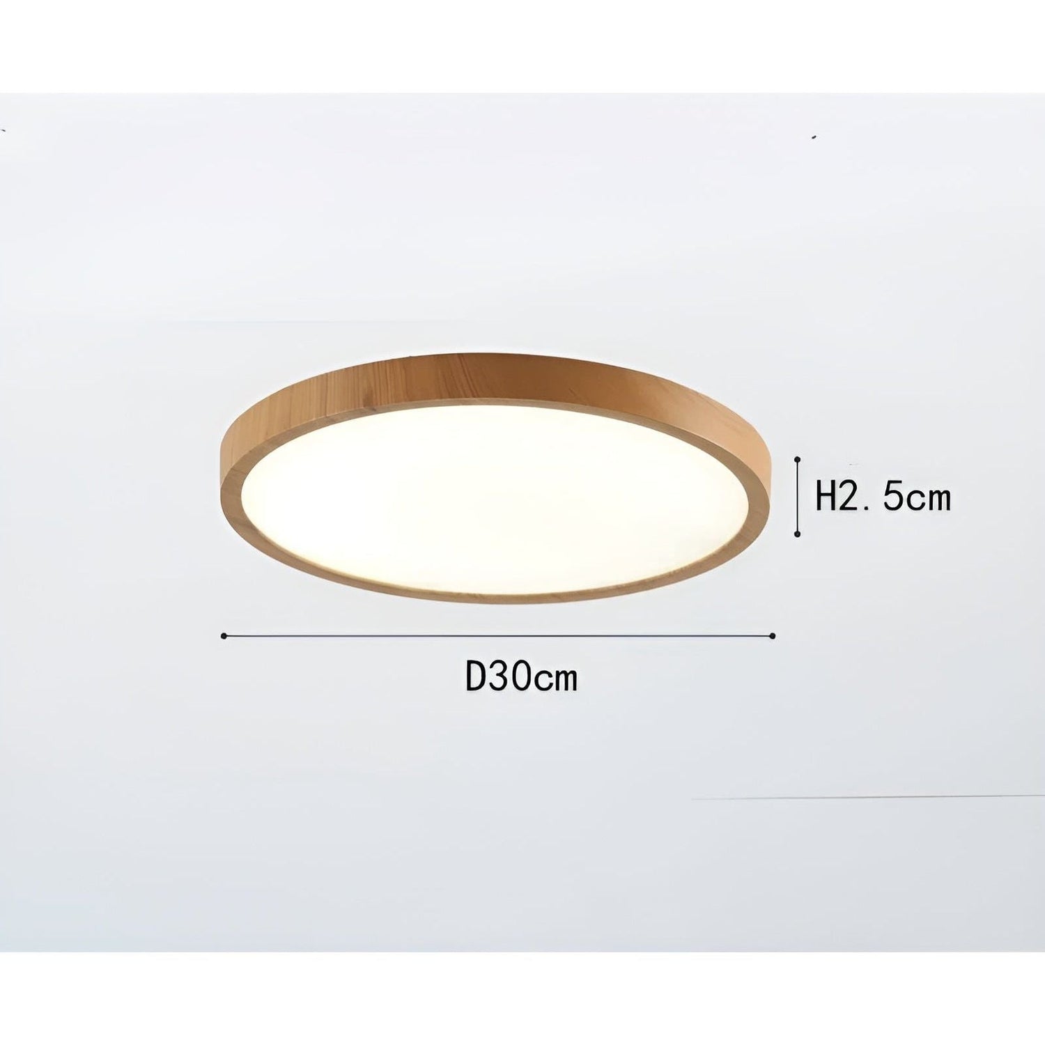 GrainGlow Light - Modern Ultra-Tunna Trä Taklampa